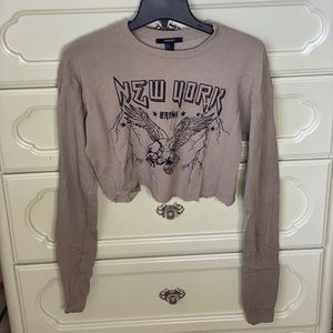 Graphic cropped sweater